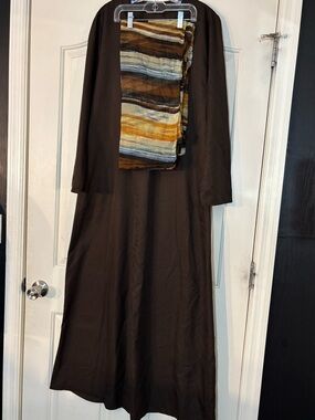 2 Piece Abaya & Scarf Set